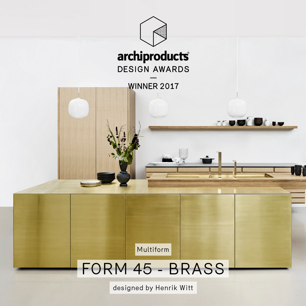 Multiform vinder international designpris køkkenbutikken Køkken messing